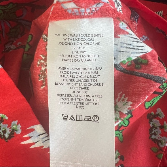 Anthropologie Somerset Mini Dress in Red Floral & Crane Print NWOT - Picture 7 of 8